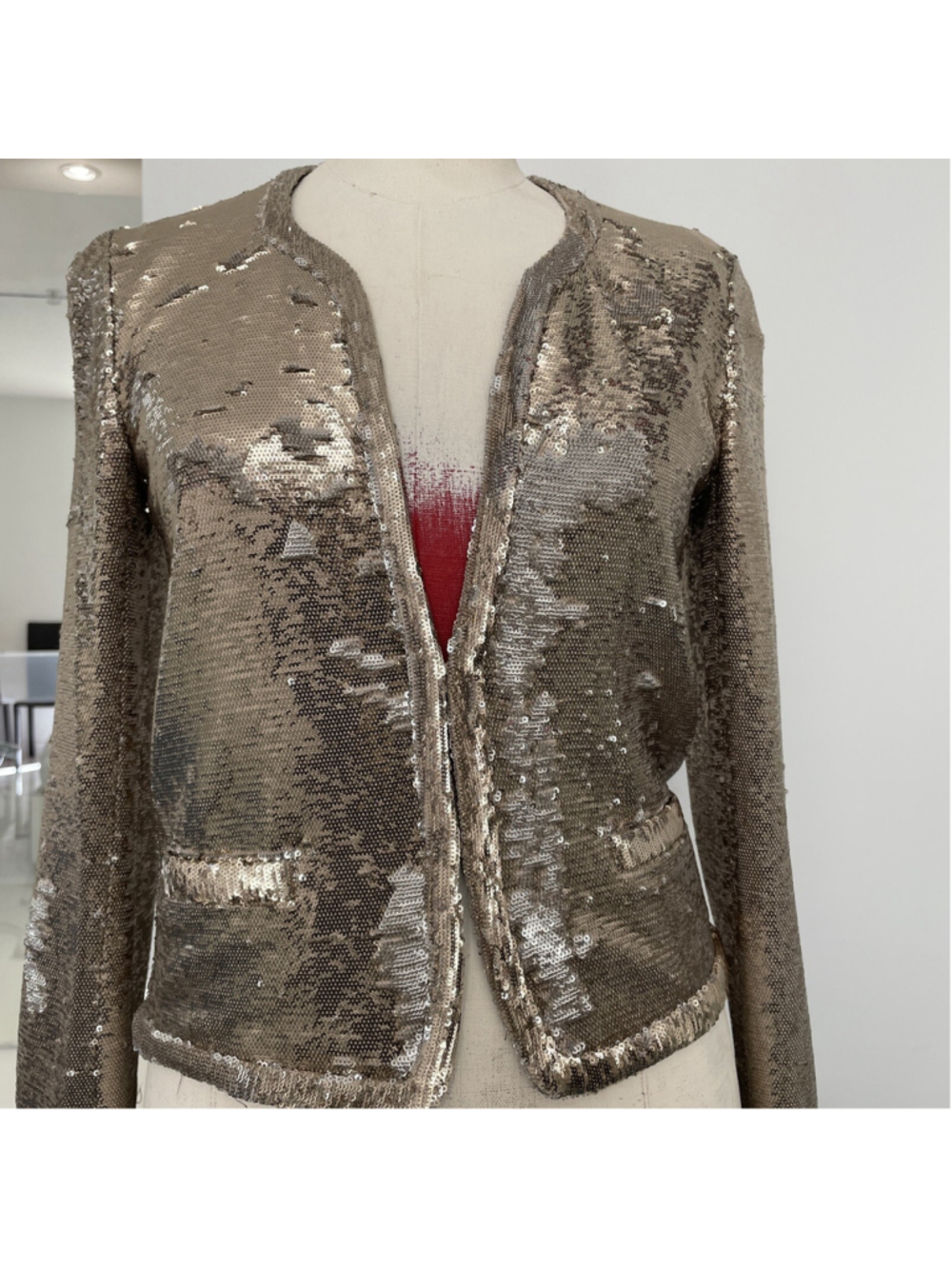 maje gold sequins jacket 36 /4
